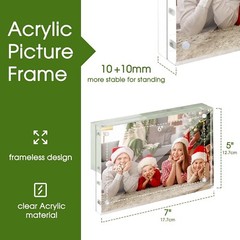5 Pack Acrylic Picture Photo Frame Magnetic 5×7″ Clear Free standing 5×7 Inch
