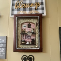 Vertical Decorative Shadow Box Wall Art, Wood/Glass, 3D “Blessings”