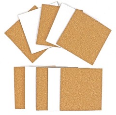 Self-Adhesive Cork Squares 4×4 Inches Cork Backing Sheets Cork Tiles Coasters