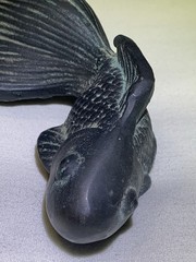 Vintage Cast Bronze Goldfish Koi Sculpture Paperweight Zen Garden Pond Decor EUC