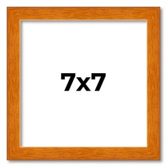 7×7 Honey Brown Real Wood Picture Frame Width 0.75 inches | Interior Frame Depth