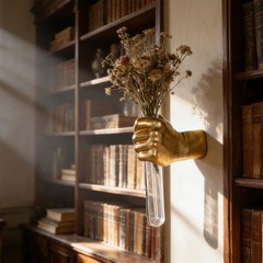 Gold Hand Vase, Wall Mounted Decor – Hanging Statue for Living Rooms & Entran…