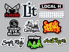 90’s Alternative Vinyl Sticker Lot (10 Stickers) SET 6 everclear smash mouth lit
