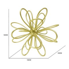 (4 pack) 6in x 6in Contemporary Metal Floral Tabletop Orb, Gold