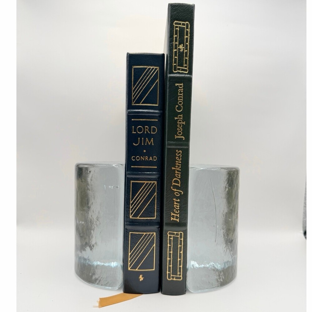 Vintage Blenko Art Glass Bookends Pair Mid Century Modern MCM 1960s Ice Cubes