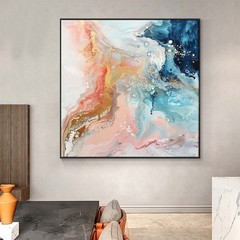 Hand Painted Abstract Oil Painting Canvas Modern Oil Painting Wall Art Pink