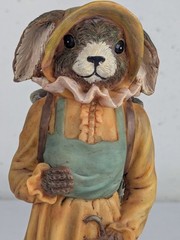 Henri Chrisdon Mr Rabbit & Mrs Rabbit Statues Figures Resin 21″ & 19″ Set