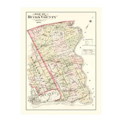Old Map of Bucks County, PA 1891 – Vintage Pennsylvania Art