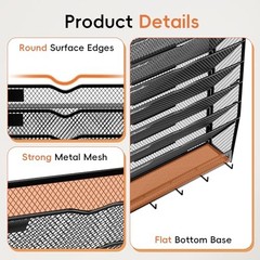 Hanging Wall File Organizer, Mail Organizer Wall Mounted with 8 Tier Black