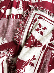 Fieldcrest CHRISTMAS LAP BLANKET 100% COTTON Woven 50 x 60 * New In Package*