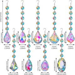 9Pcs Crystal Sun Catcher Prism Balls Rainbow Maker Hanging Decor Home Window