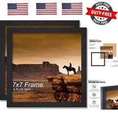 7×7 Picture Frame Set of 2, Black Engineered Wood Frame for 7 x 7 Inch Pictur…