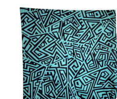 Set of 2 Decorative Pillow Case maze pattern for Sofa/bed teal/black size 17X17″