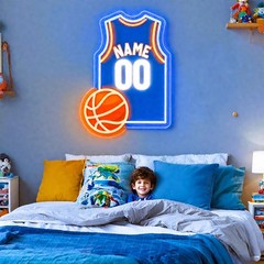 Custom Basketball Jersey Name Neon Sign Personalized Basketball Room Wall Decor