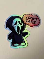 Ghostface I Don’t Care Holographic Vinyl 3 Inch Sticker