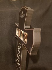 Religious Hangable Cross, P. Graham DUNN Alphabet Photography, Joshua 24:15, NEW
