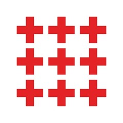 Red crosses decals Set of 9