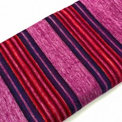 SOFT & WARM PURPLE FUCHSIA STRIPED ALPACA LLAMA WOOL BLANKET PLAID QUEEN