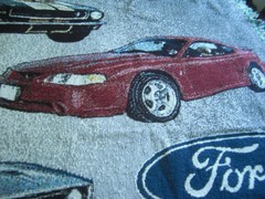 Mill Street Ford Logo Mustang Woven Graphic Tapestry Throw Blanket – Multi-Color