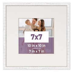 7×7 Frame White With Black Picture Mat For 7×7 Photo – White 10×10 Frame To Disp