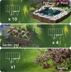 1 Pack,Wooden Fence Border Decorative Picket Panels for Flower Bed Barriers