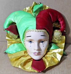 JESTER HANGING WALL MASK (MULTICOLOR) BEAUTIFUL EX !