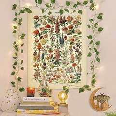 Vintage Flowers Tapestry 48”x36”, Long Vertical 48″L x 36″W,