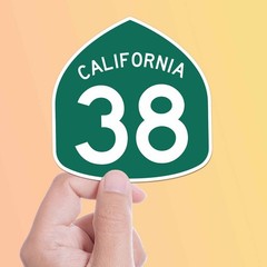 Southern California Highway 38 Road Sign Sticker – Cool San Bernardino CA Decals