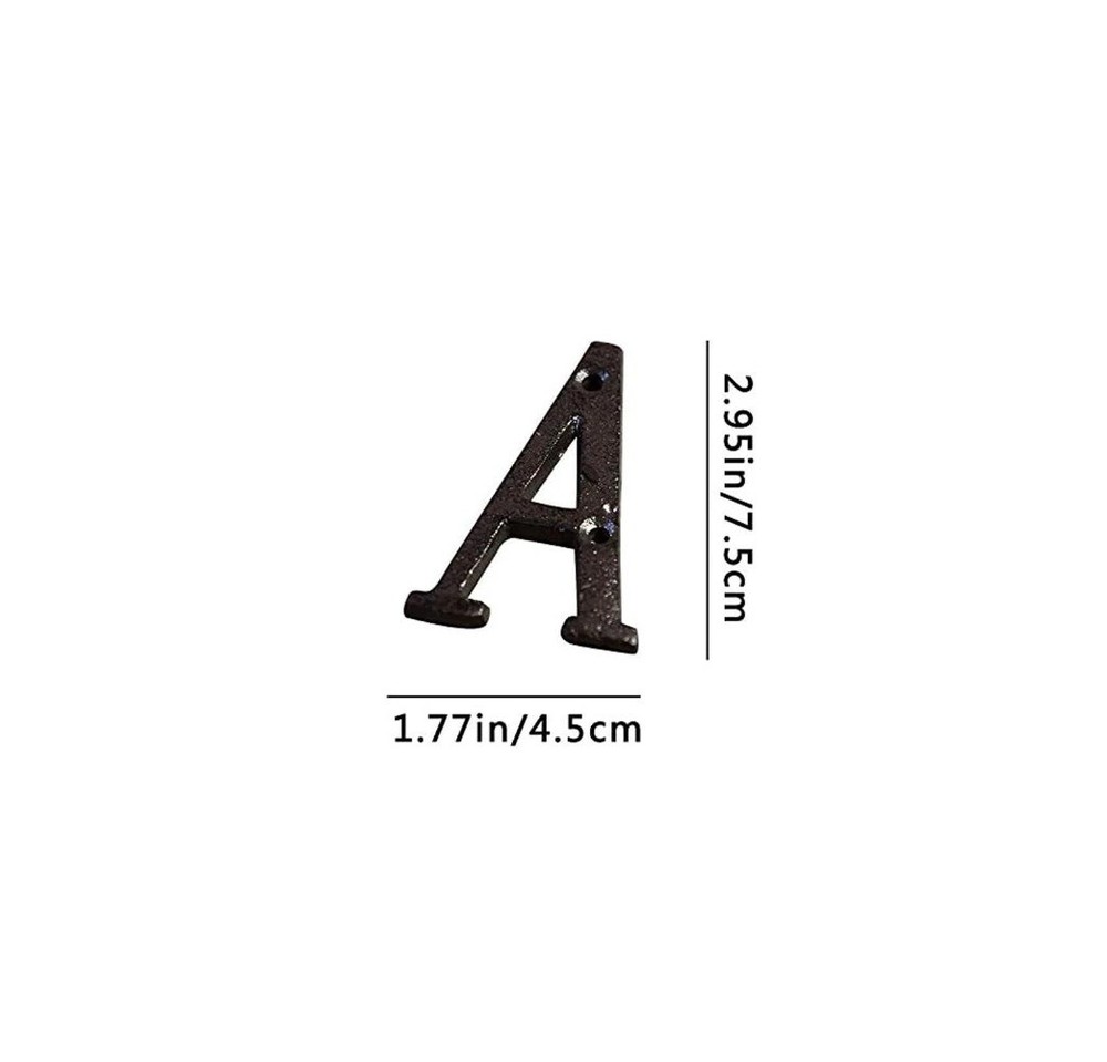 Cast Wrought Iron Black Antique House Door Alphabet Letters and Numbers HOTSALE