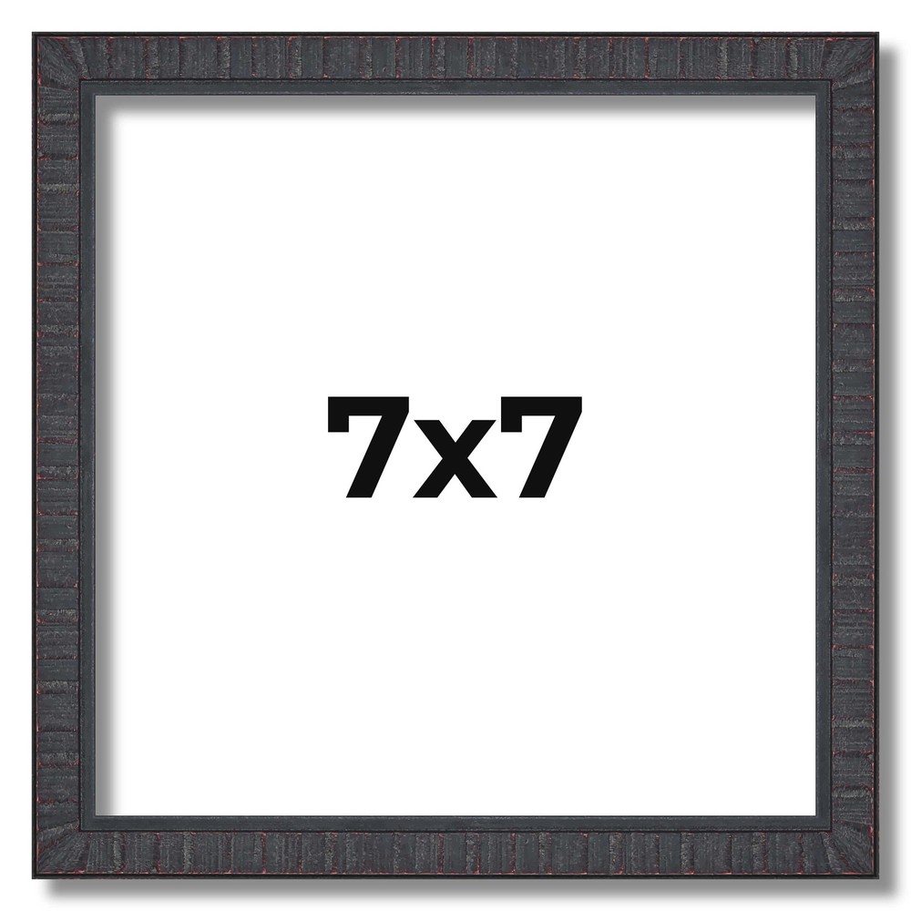 7×7 Rustic Brown Real Wood Picture Frame Width 0.75 inches | Interior Frame Dept