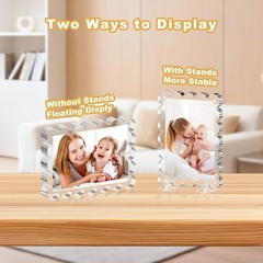 3 Pack Acrylic Picture Photo Frame Magnetic 5×7 Freestanding for Desktop Display