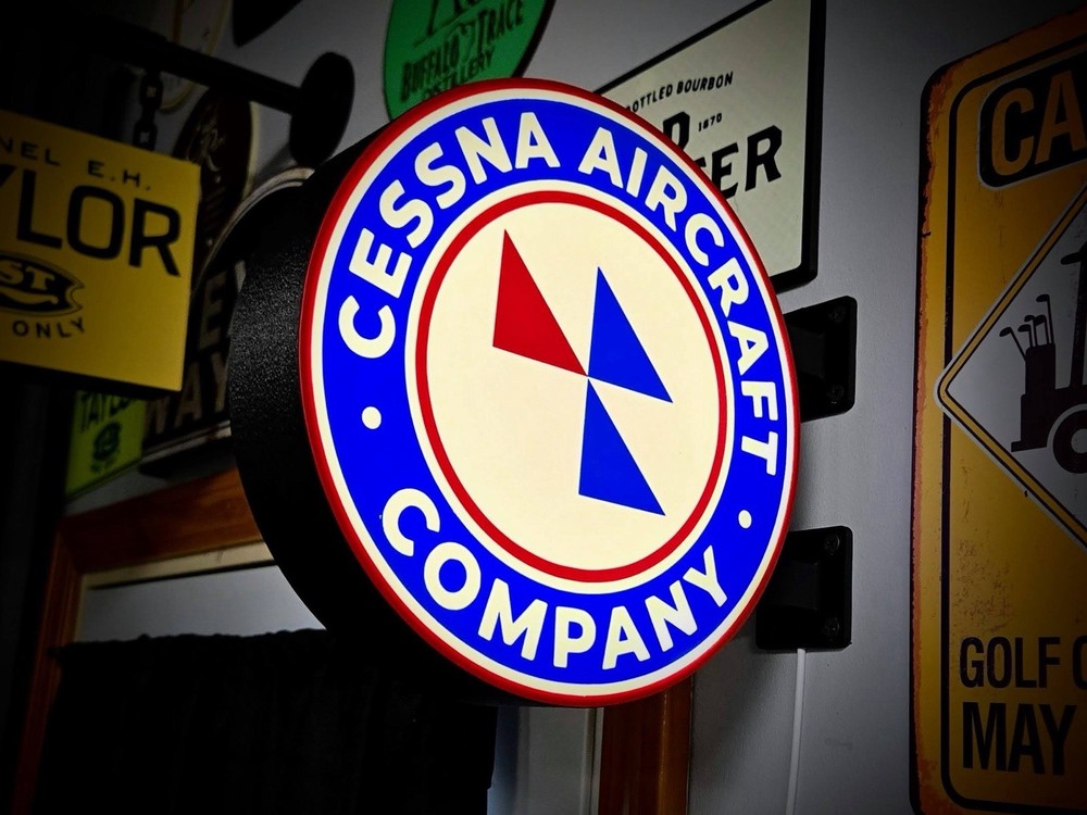 Cessna Aircraft Company Round LED Light Box | RGB Option