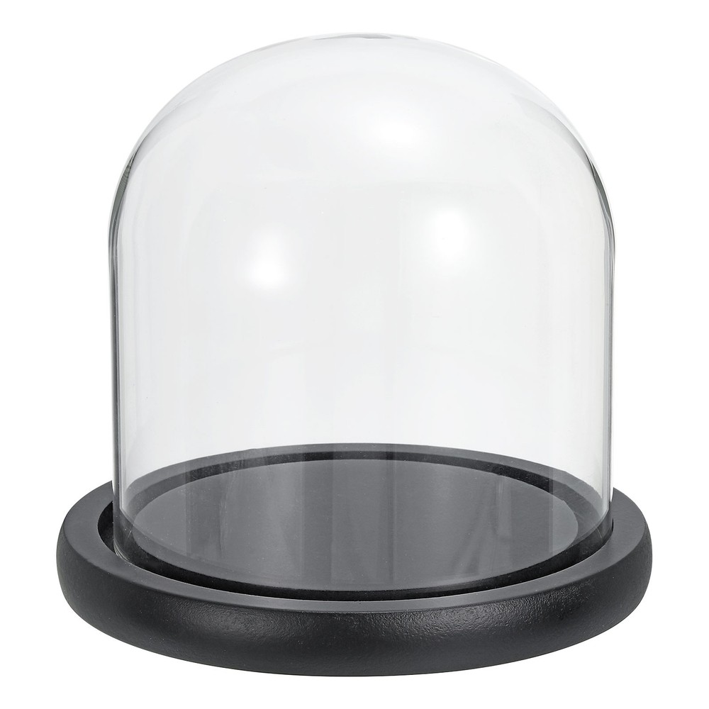 6.1″x5.9″ Clear Cloche Glass Dome Glass Bell Jar Display with Wooden Base
