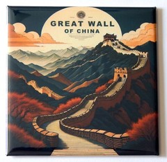 Great Wall of China FRIDGE MAGNET travel poster souvenir