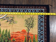 Vintage Tapestry Wall Hanging 37”x52” Deer Forest Winter Scene Made In Turkey