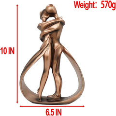 Resin Couple Statue, Modern Decor Romantic Lovers Embrace Statue Abstract Sculpt