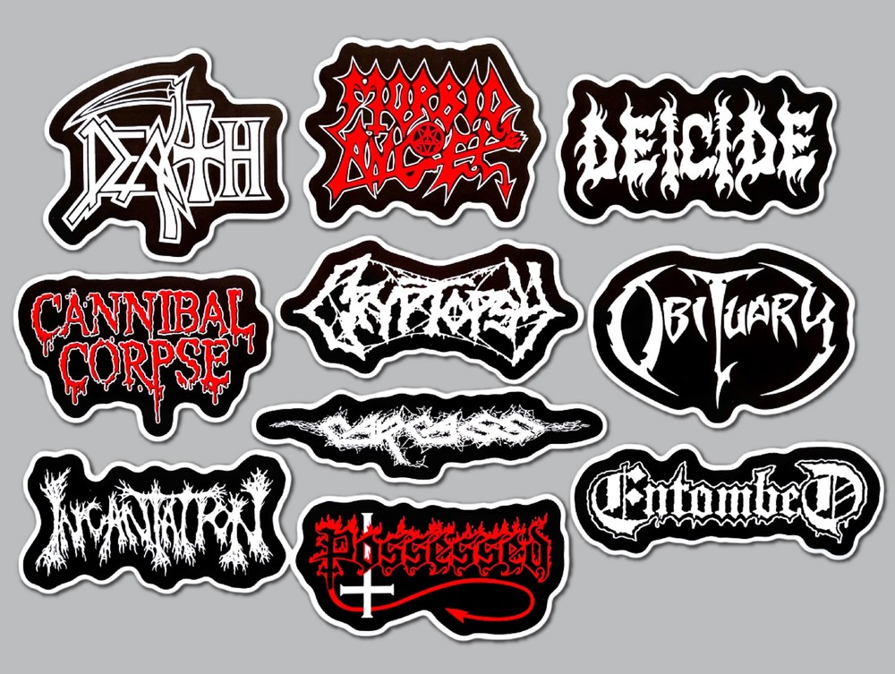 Death Metal Sticker Lot (10 Pack) SET 1 cannibal corpse morbid angel carcass