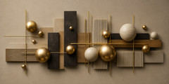 Abstract Gold and Beige Geometric Canvas Wall Art Modern Luxury Neutral Home Off