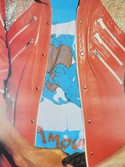 Vintage 1984 Michael Jackson Wall Poster Red Thriller Jacket Young Michael 24×16