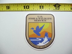 US FISH & WILDLIFE SERVICE SMALL STICKER DECAL HUNT HUNTER HUNTING WILDLIFE