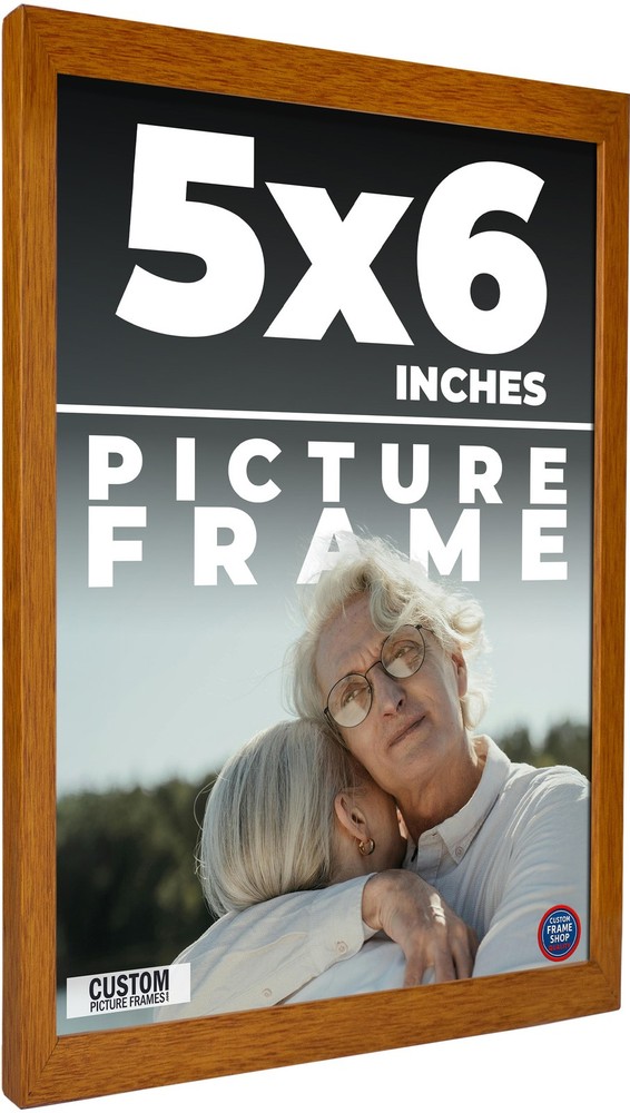 5×6 In Honey Brown Real Wood Picture Frame Width 0.75 inches | Interior Frame De
