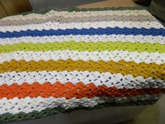 Large Handmade Crochet Afghan, Multi, Drunken Granny, 35″ x 48″ New, Unused
