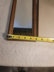 Set of 2 Vintage Narrow Wood Framed Wall Mirrors Vertical or Horizontal 13.25”