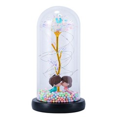 Flower In Glass Dome Eternal Forever Galaxy Rose LED Light Mother’s Day Gifts