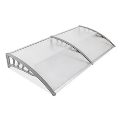 78 In. Gray Bracket Door and Window Fixed Awning in Clear