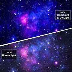 Blacklight Galaxy Universe Space Tapestry, UV Reactive Starry Night Sky Mysterio