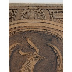 Phoenix Relief Wall Plaque Square Mythological Bird Art MFD Board 14.45″ READ