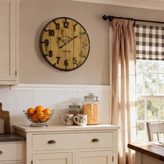 Farmhouse 24 Inch Extra Large Decorative Wall Clock with Metal Circle, Oversi…