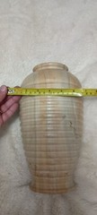 Large, Beautiful Stone Vase Made In Pakistan Heavy Olive Jar Earth Tones Vessel