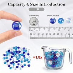 1 LB Decorative Matted Sea Glass Gems Flat Marbles Gemstones,Weighted Fillers…